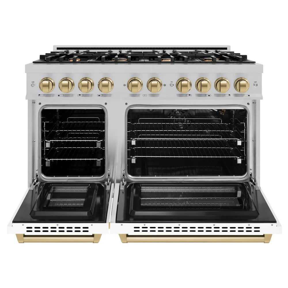 ZLINE Autograph Edition 48 in. 6.7 cu. ft. Select Double Oven Gas Range