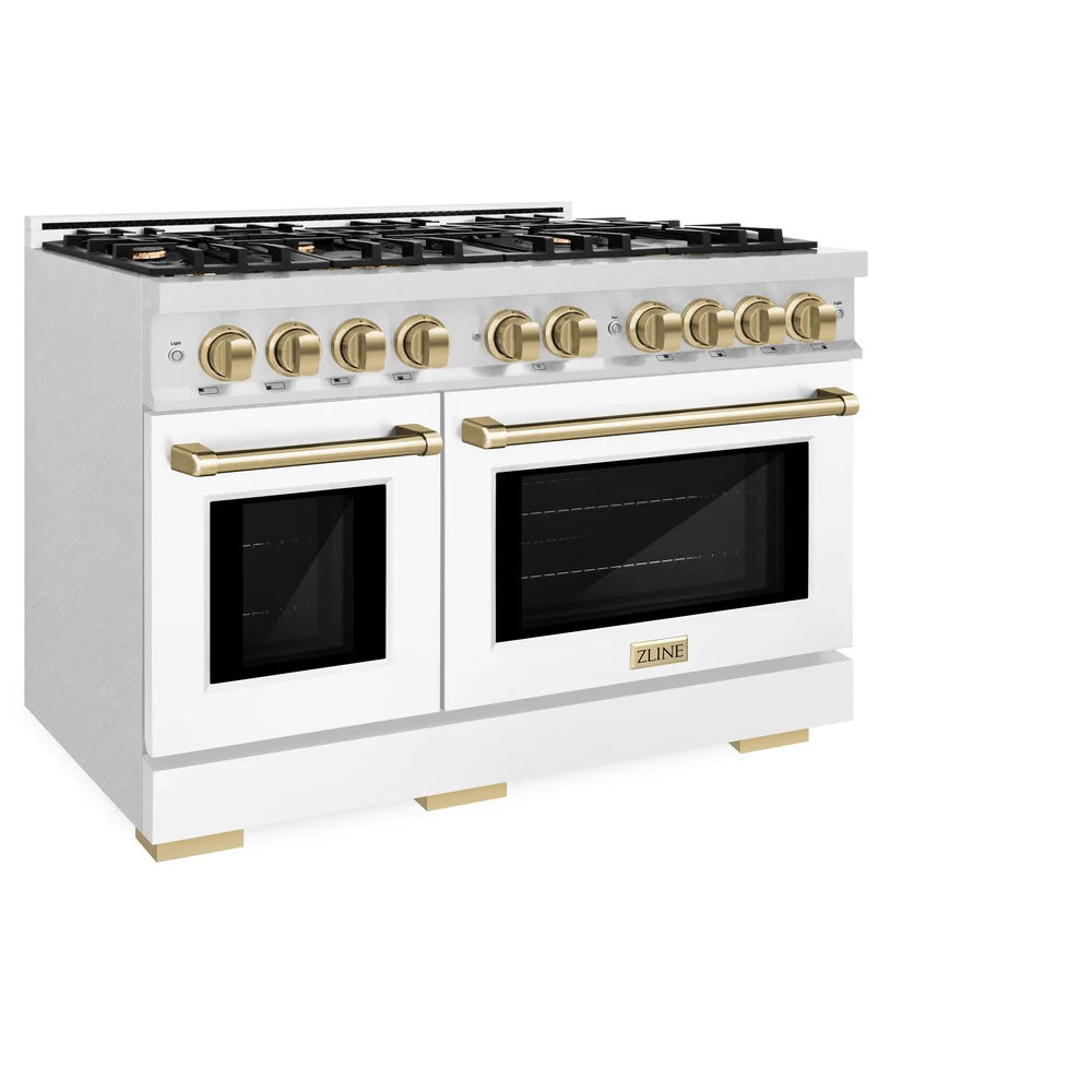 ZLINE Autograph Edition 48 in. 6.7 cu. ft. Select Double Oven Gas Range