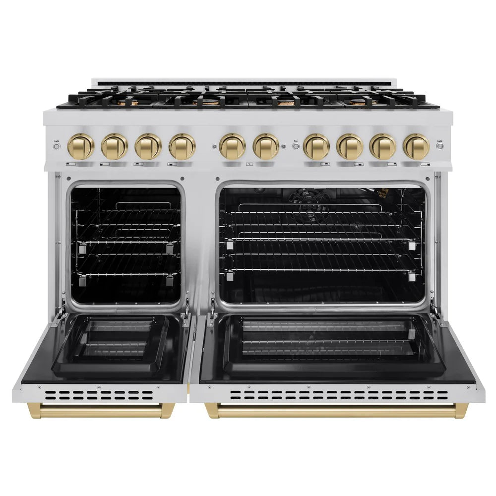 ZLINE Autograph Edition 48 in. 6.7 cu. ft. Select Double Oven Gas Range