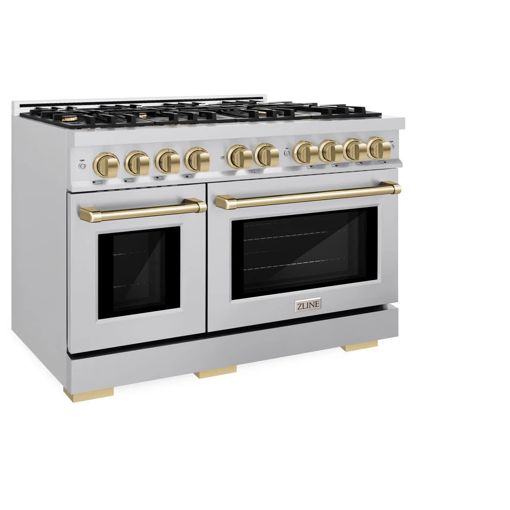 ZLINE Autograph Edition 48 in. 6.7 cu. ft. Select Double Oven Gas Range
