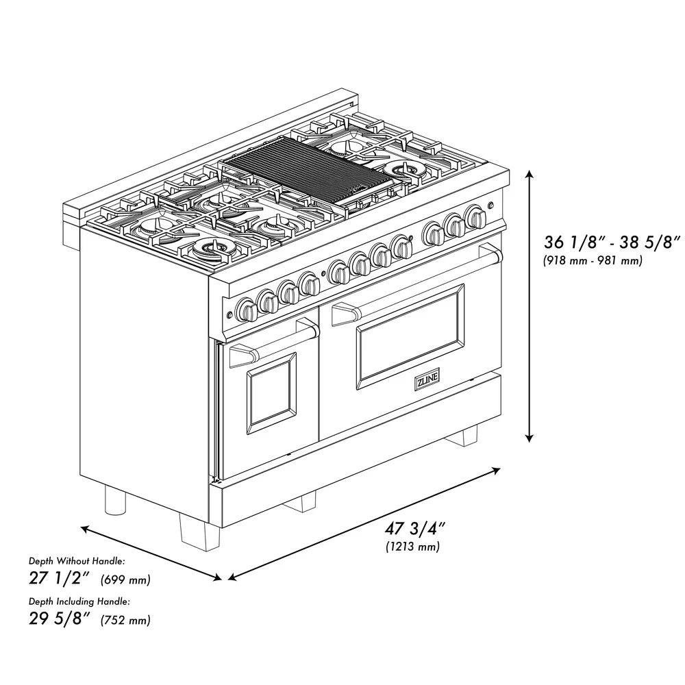 ZLINE 48 in. 6.0 cu. ft. Legacy Dual Fuel Range