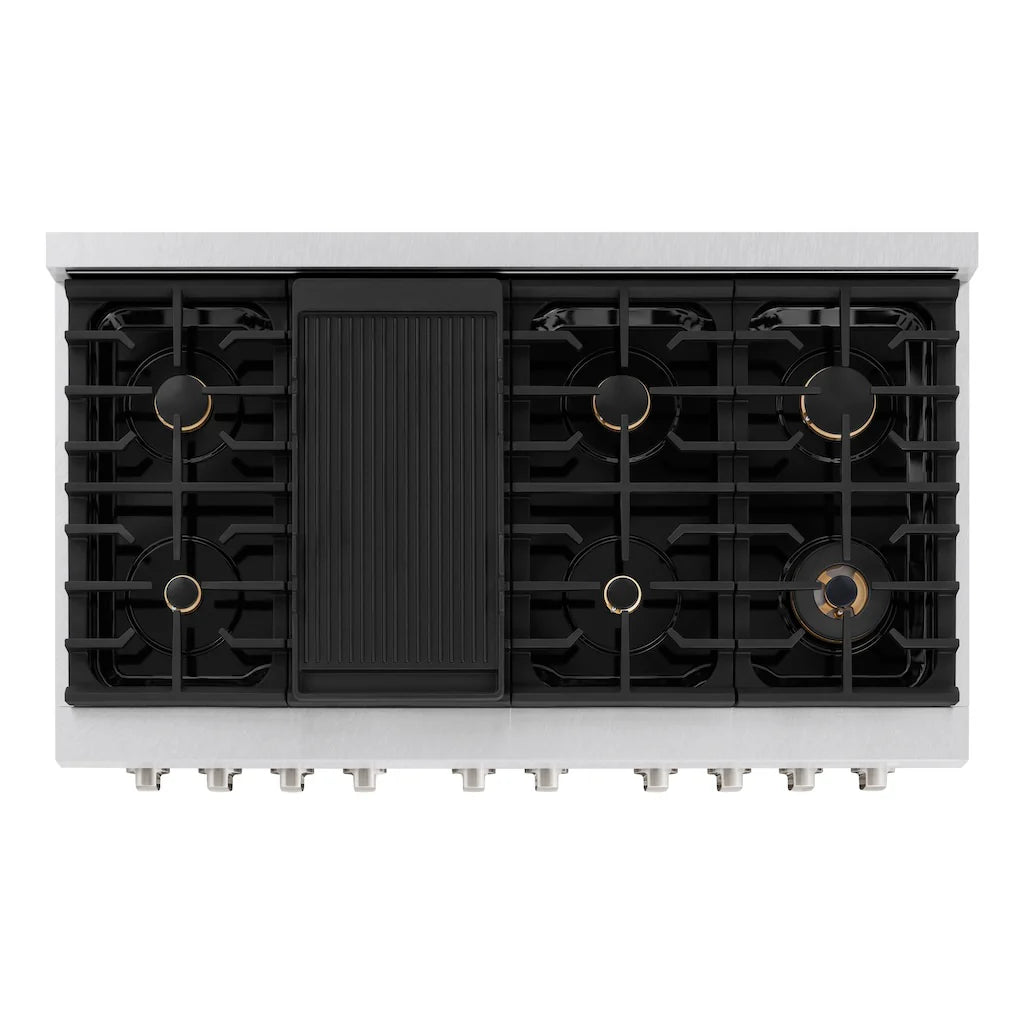 ZLINE 48 in. 6.7 cu. ft. Paramount Double Oven Gas Range