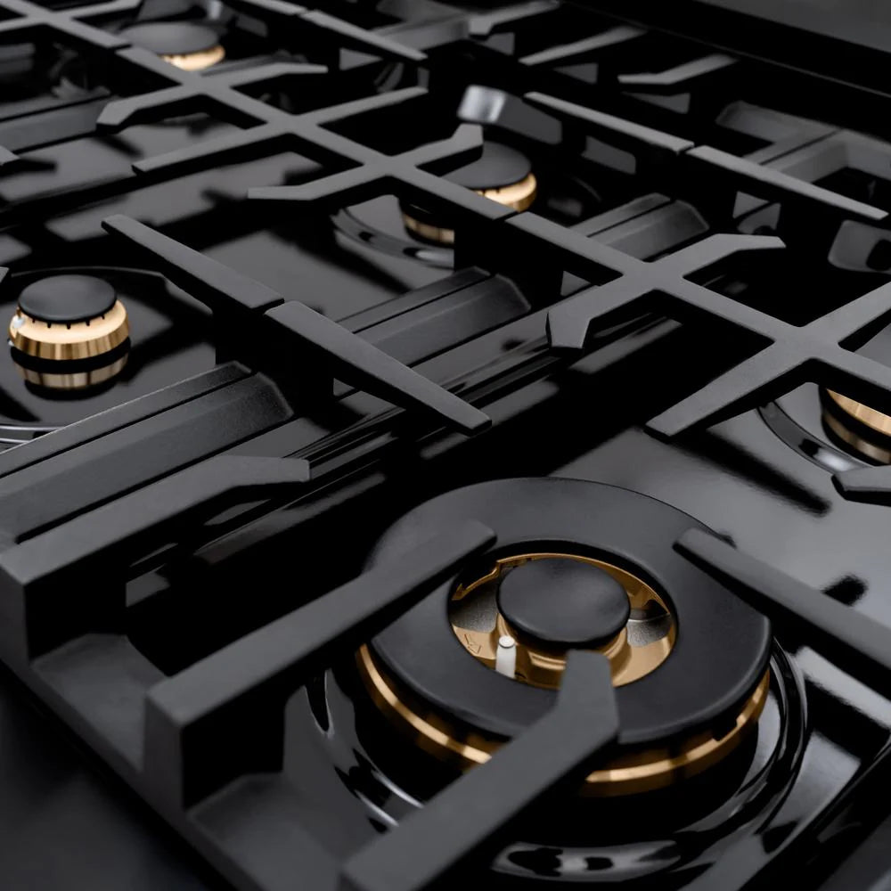 ZLINE 48 in. 6.7 cu. ft. Select Double Oven Gas Range in Black Stainless Steel