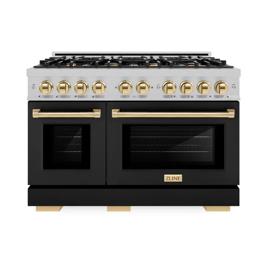 ZLINE Autograph Edition 48 in. 6.7 cu. ft. Select Double Oven Gas Range