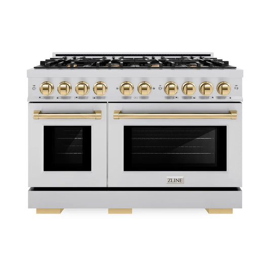 ZLINE Autograph Edition 48 in. 6.7 cu. ft. Select Double Oven Gas Range