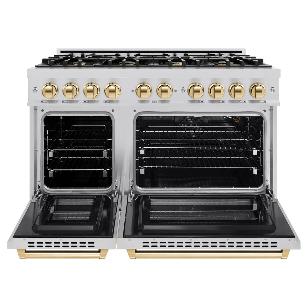 ZLINE Autograph Edition 48 in. 6.7 cu. ft. Select Double Oven Gas Range