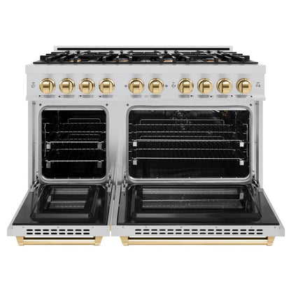 ZLINE Autograph Edition 48 in. 6.7 cu. ft. Select Double Oven Gas Range