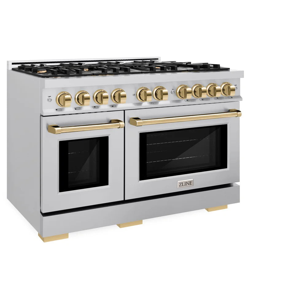 ZLINE Autograph Edition 48 in. 6.7 cu. ft. Select Double Oven Gas Range