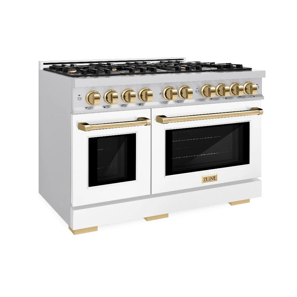 ZLINE Autograph Edition 48 in. 6.7 cu. ft. Select Double Oven Gas Range