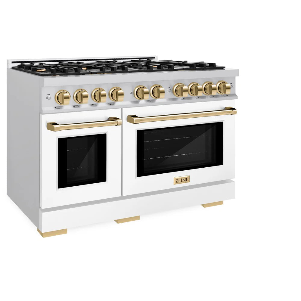 ZLINE Autograph Edition 48 in. 6.7 cu. ft. Select Double Oven Gas Range