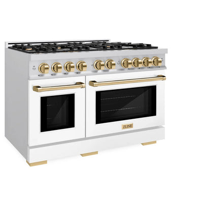 ZLINE Autograph Edition 48 in. 6.7 cu. ft. Select Double Oven Gas Range