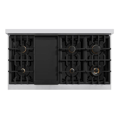 ZLINE Autograph Edition 48 in. 6.7 cu. ft. Select Double Oven Gas Range