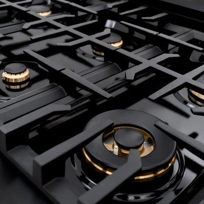 ZLINE 48 in. 6.7 cu. ft. Select Double Oven Gas Range in Black Stainless Steel