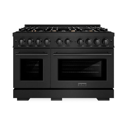 ZLINE 48 in. 6.7 cu. ft. Select Double Oven Gas Range in Black Stainless Steel
