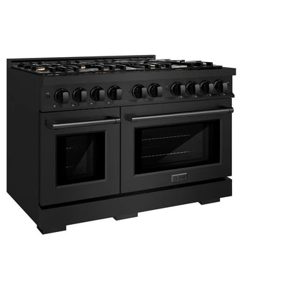 ZLINE 48 in. 6.7 cu. ft. Select Double Oven Gas Range in Black Stainless Steel