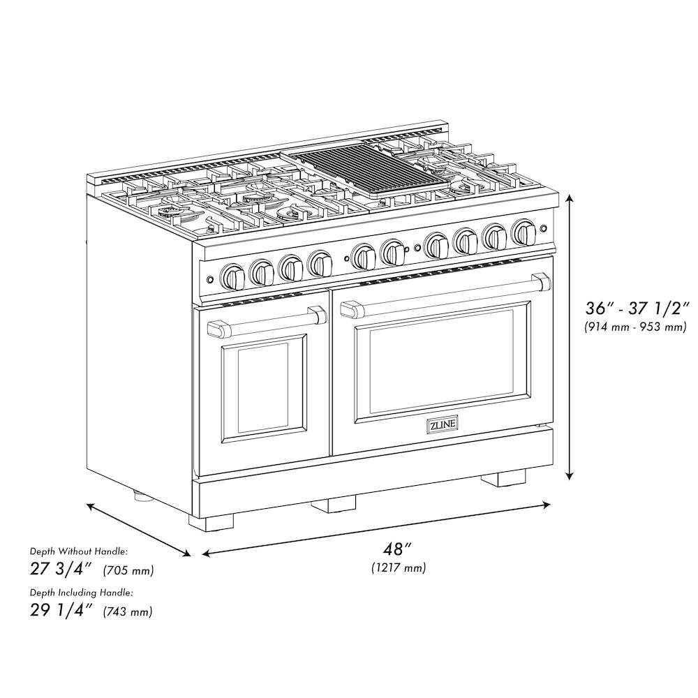 ZLINE Autograph Edition 48 in. 6.7 cu. ft. Select Double Oven Dual Fuel Range