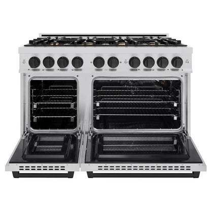 ZLINE Autograph Edition 48 in. 6.7 cu. ft. Select Double Oven Gas Range