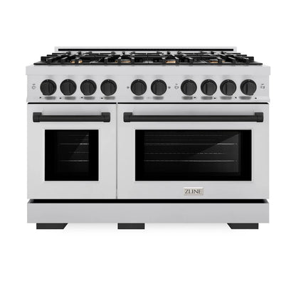 ZLINE Autograph Edition 48 in. 6.7 cu. ft. Select Double Oven Gas Range