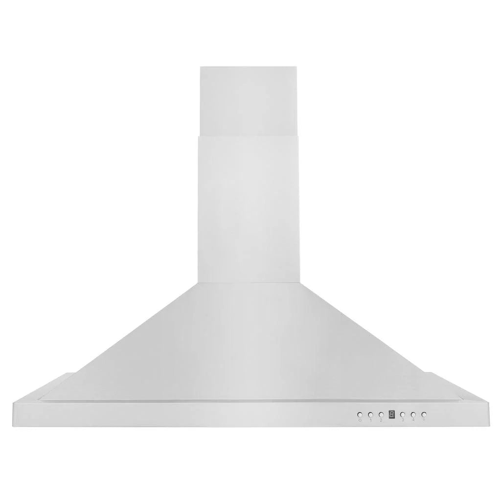 ZLINE Kitchen Package in Stainless Steel with 36 in. Gas Range, 36 in. Range Hood, 36 in. Refrigerator, 24 in. Microwave Drawer, and 24 in. Tall Tub Dishwasher (5KPR-SGRRH36-MWDWV)